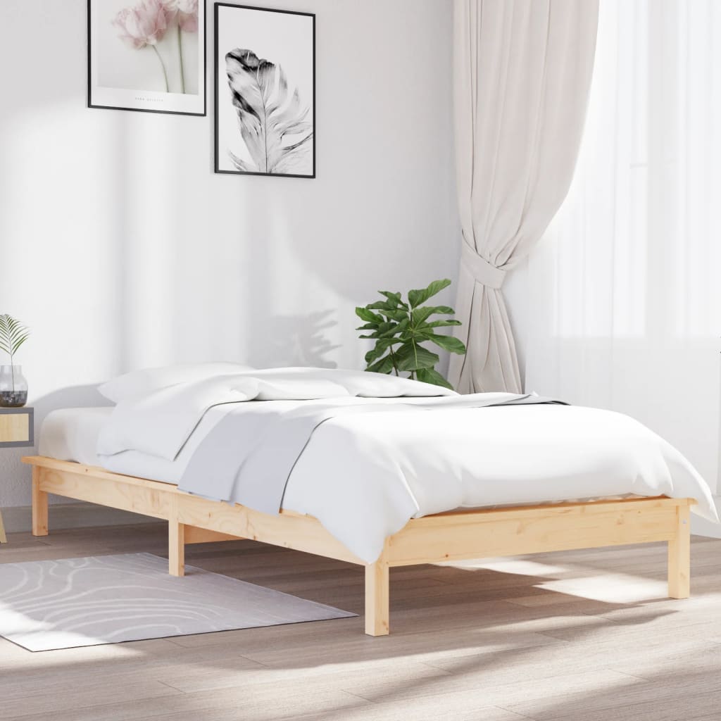 Bed Frame without Mattress 90x190 cm Solid Wood