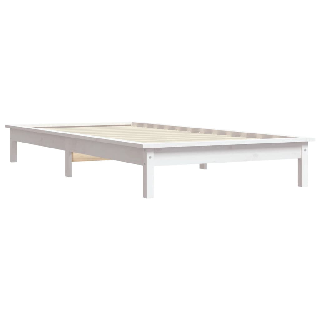 Bed Frame without Mattress White 90x190 cm Solid Wood