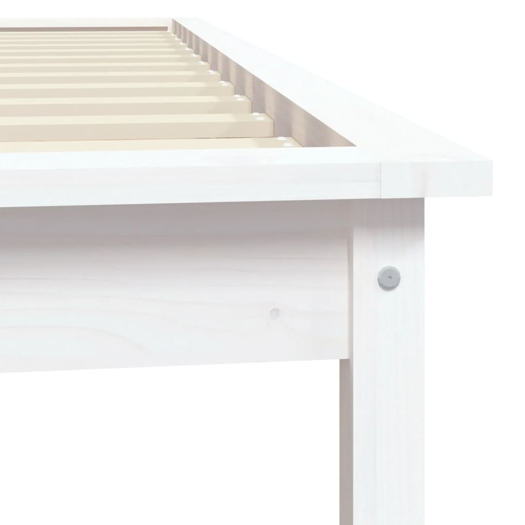 Bed Frame without Mattress White 90x190 cm Solid Wood