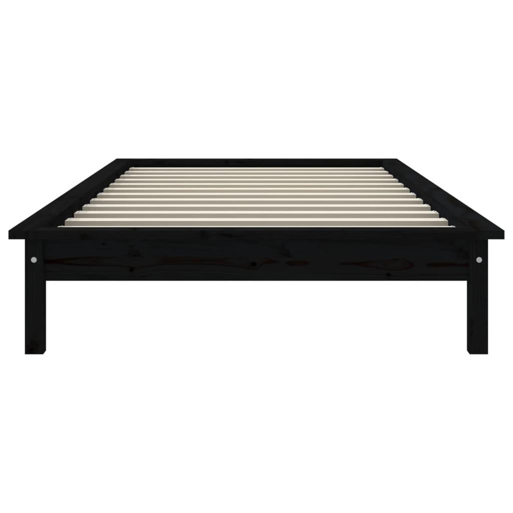 Bed Frame without Mattress Black 90x190 cm Solid Wood