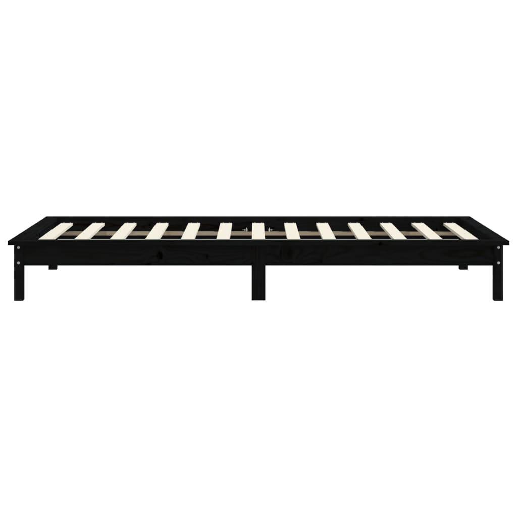 Bed Frame without Mattress Black 90x190 cm Solid Wood