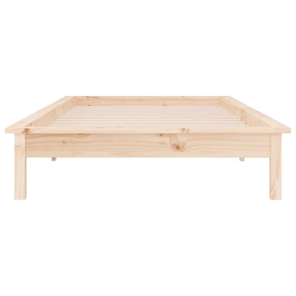 LED Bed Frame without Mattress 90x190 cm Solid Wood