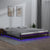 LED Bed Frame without Mattress Honey Brown 135x190 cm Solid Wood