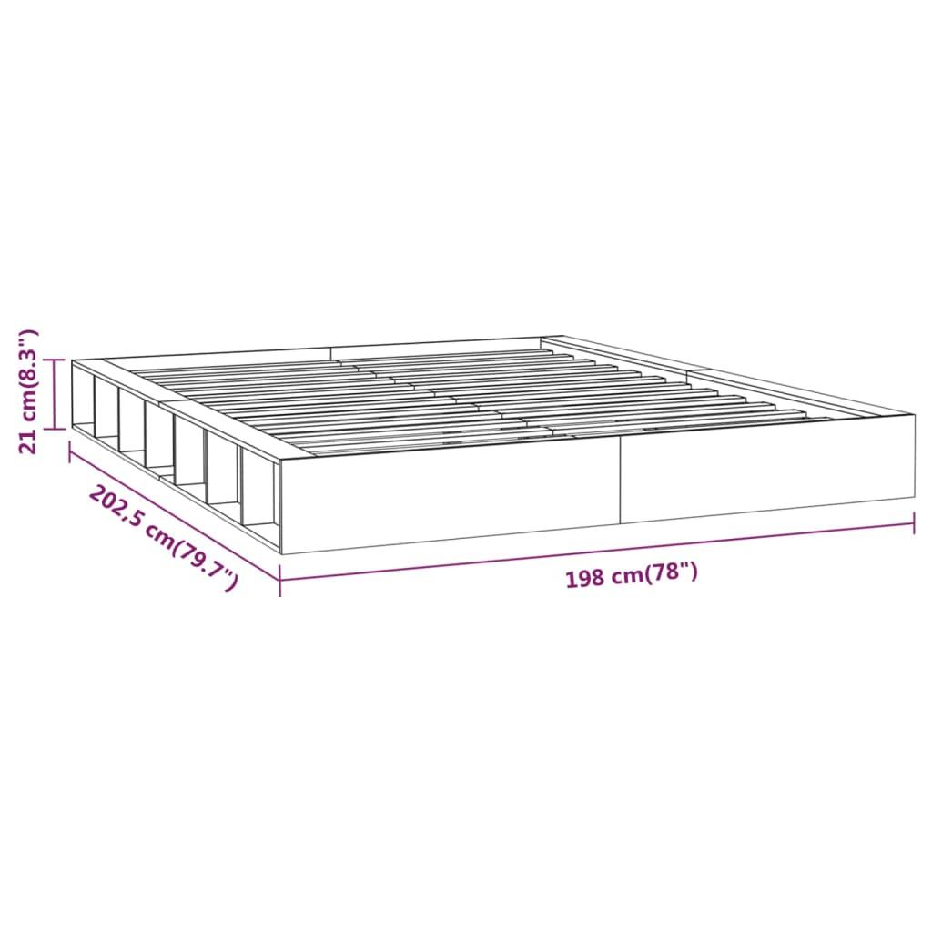 Bed Frame without Mattress 183x203 cm King Solid Wood