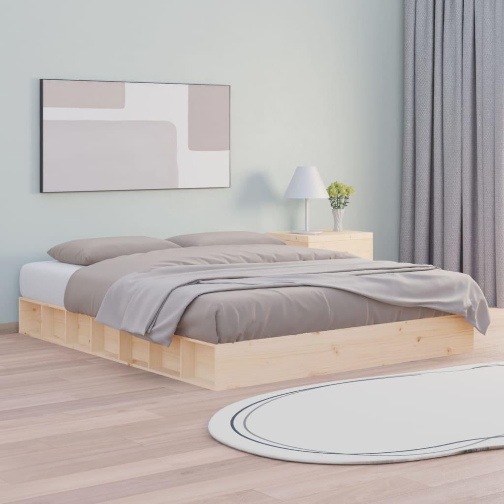 Bed Frame without Mattress 150x200 cm Solid Wood