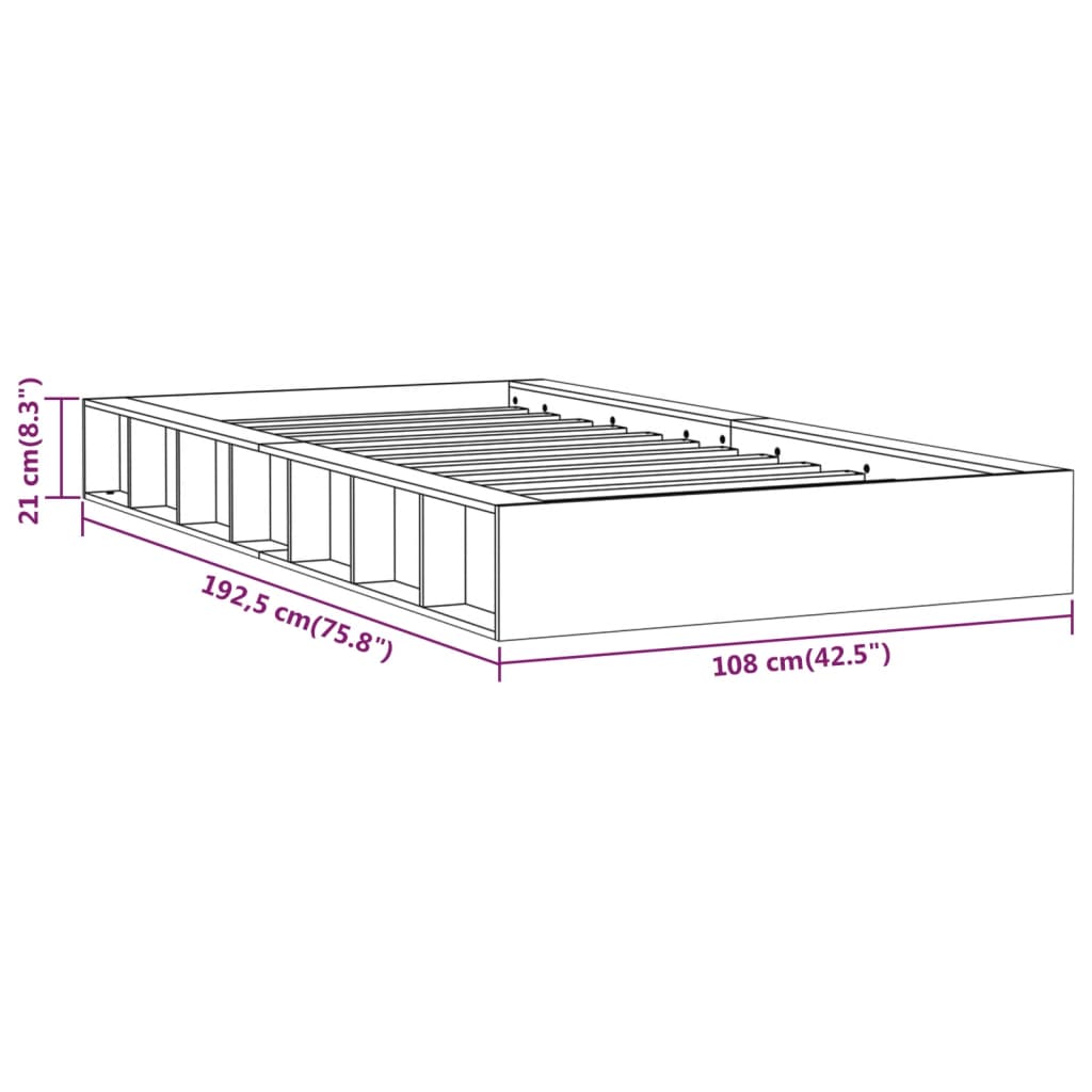 Bed Frame without Mattress 90x190 cm Solid Wood
