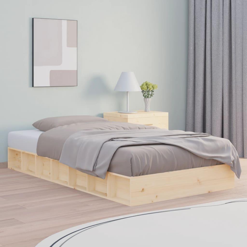 Bed Frame without Mattress 90x190 cm Solid Wood