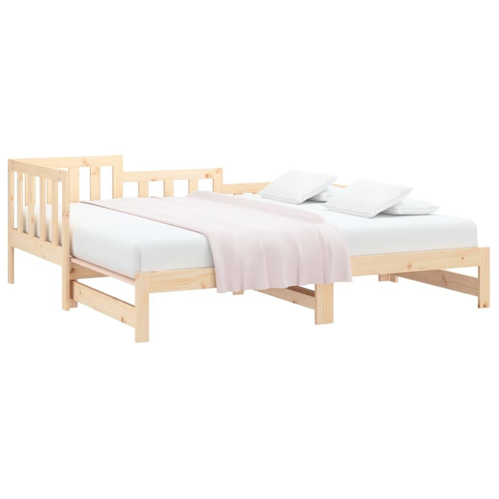 Pull-out Day Bed without Mattress 2x(90x190) cm Solid Wood Pine