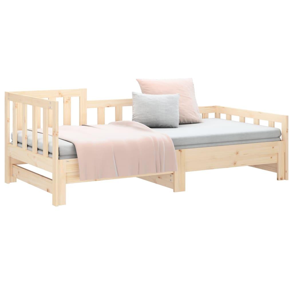 Pull-out Day Bed without Mattress 2x(90x190) cm Solid Wood Pine