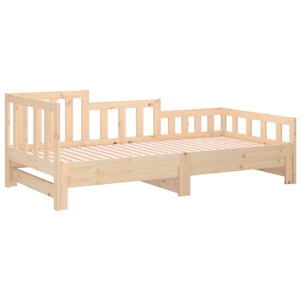 Pull-out Day Bed without Mattress 2x(90x190) cm Solid Wood Pine