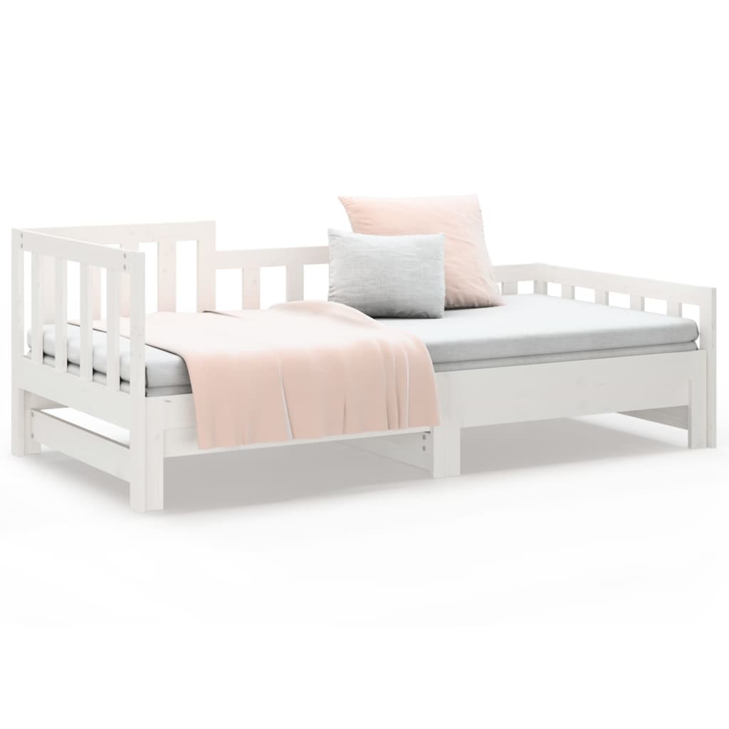 Pull-out Day Bed without Mattress White 2x(90x190) cm