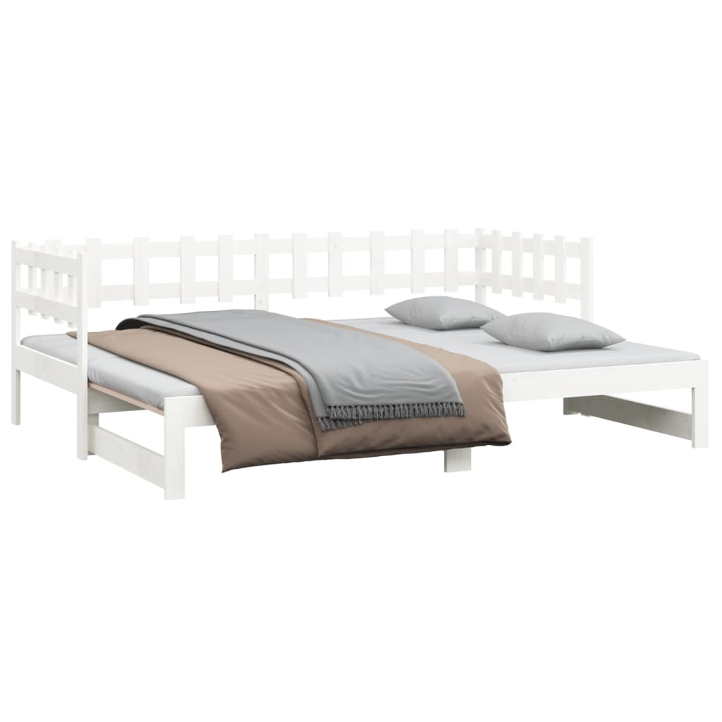 Pull-out Day Bed without Mattress White 2x(90x190) cm