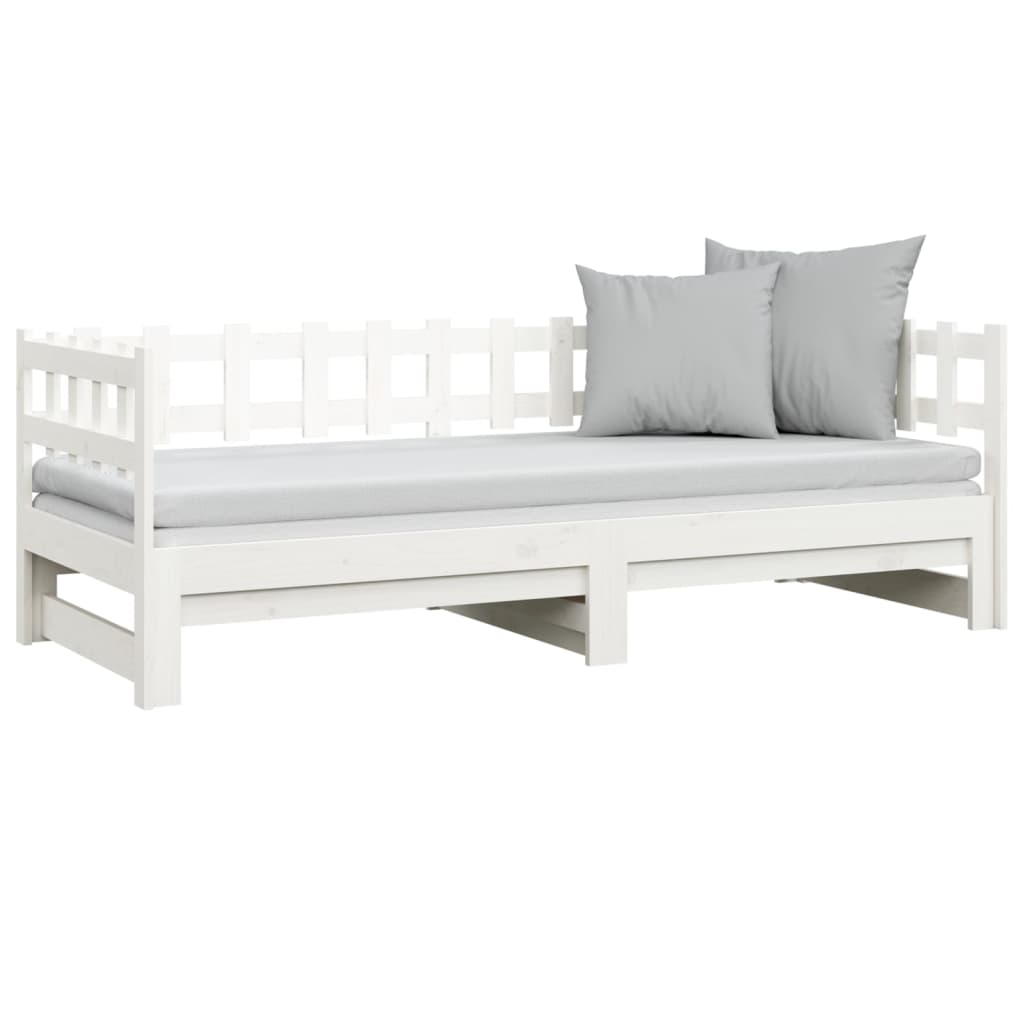 Pull-out Day Bed without Mattress White 2x(90x190) cm