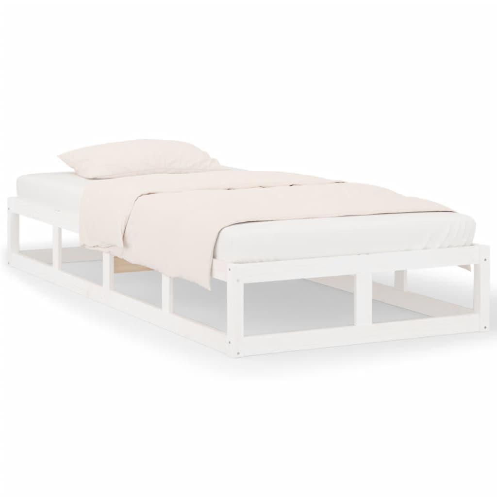 Bed Frame without Mattress White 100x200 cm Solid Wood