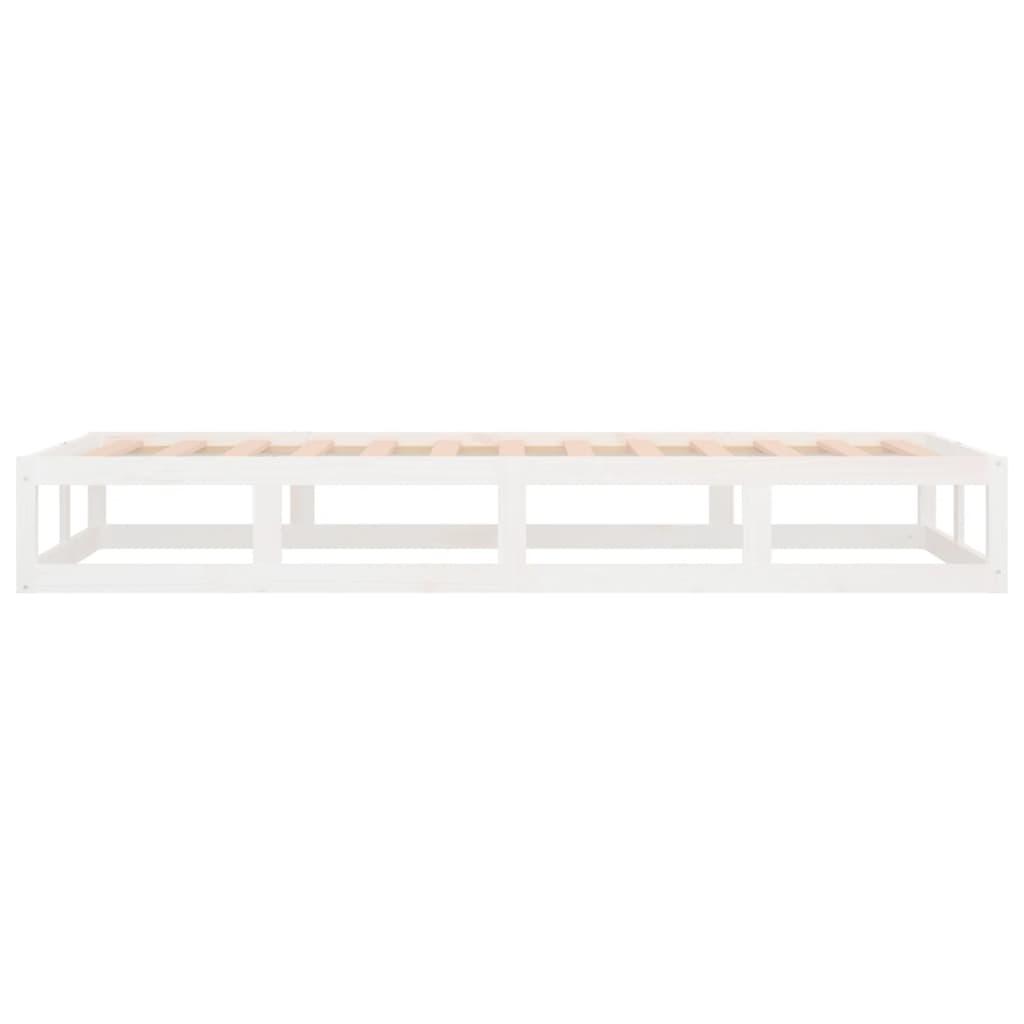 Bed Frame without Mattress White 100x200 cm Solid Wood