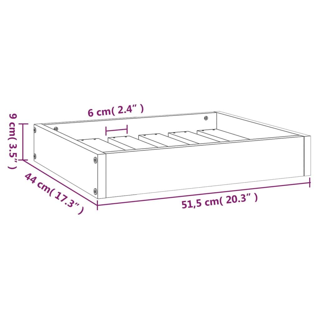 Dog Bed White 51.5x44x9 cm Solid Wood Pine