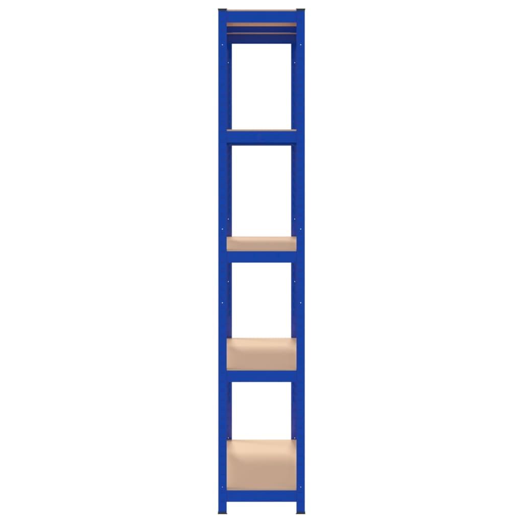 5-Layer Storage Shelf Blue Steel and Engineered Wood
