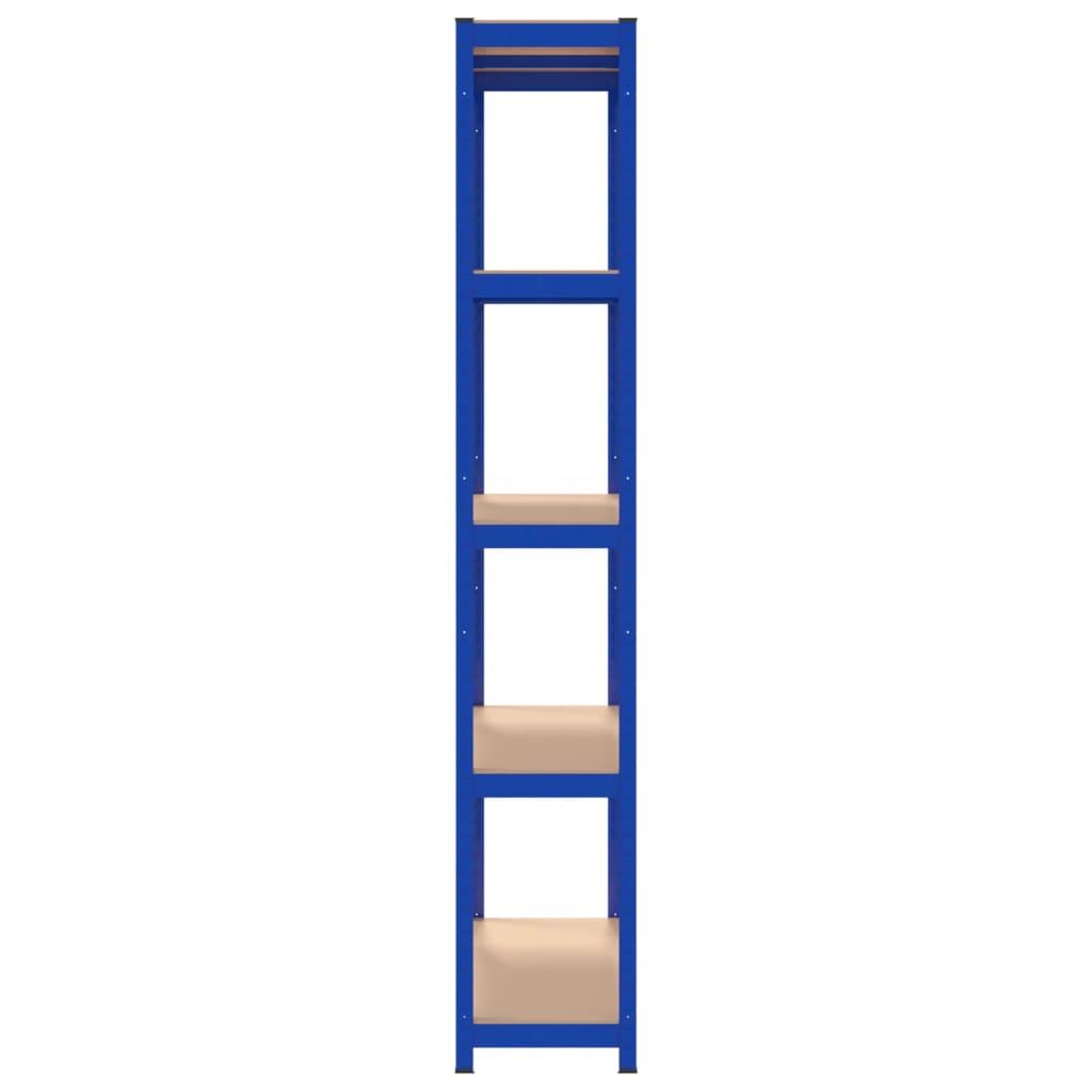 5-Layer Shelves 3 pcs Blue Steel and Engineered Wood