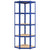 5-Layer Corner Shelf Blue Steel and Engineered Wood