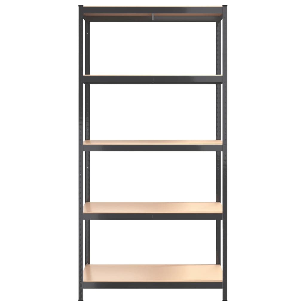 5-Layer Storage Shelf Anthracite Steel and Engineered Wood