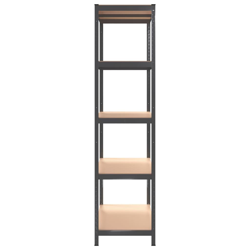 5-Layer Storage Shelf Anthracite Steel and Engineered Wood