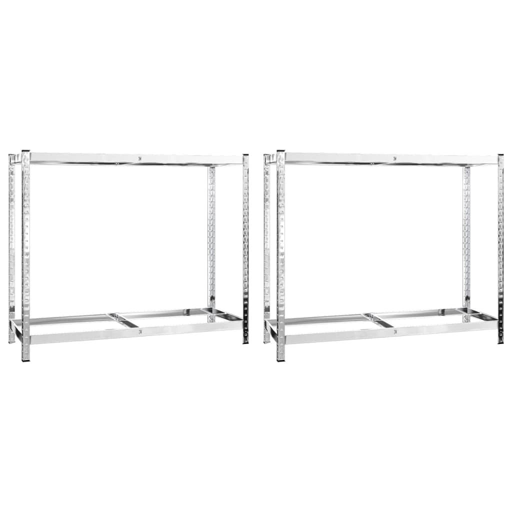 2-Layer Tire Racks 2 pcs Silver 110x40x110 cm Steel