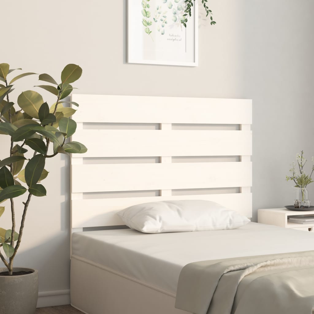 Headboard White 100 cm Solid Wood Pine