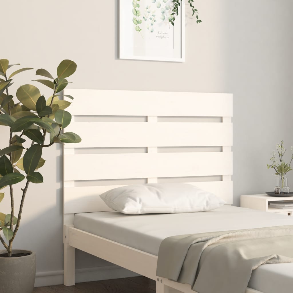 Headboard White 100 cm Solid Wood Pine