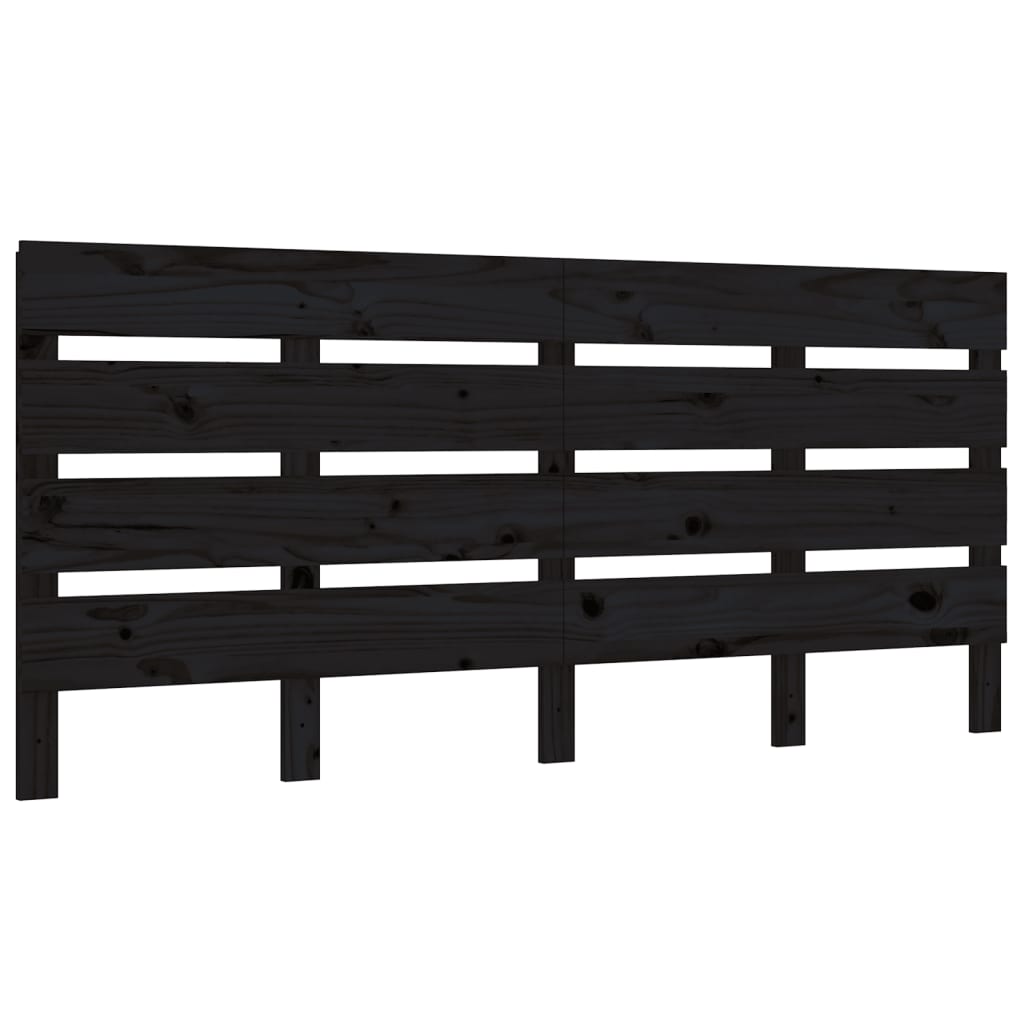 Headboard Black 150 cm Solid Wood Pine