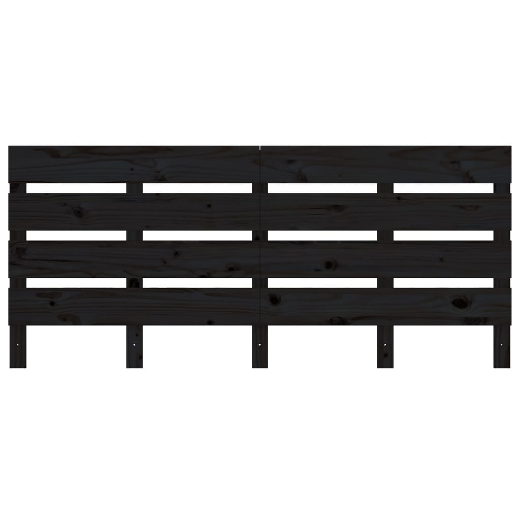 Headboard Black 150 cm Solid Wood Pine