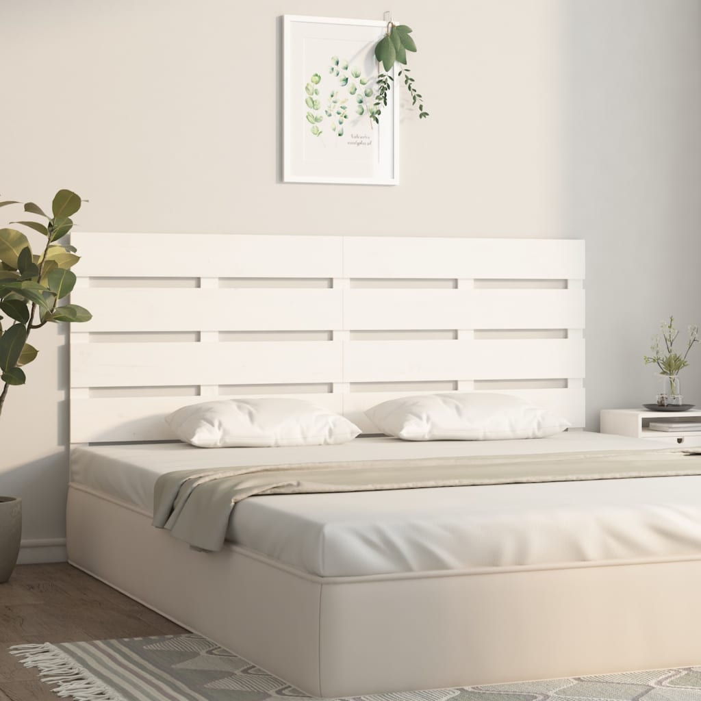 Headboard White 180 cm Solid Wood Pine