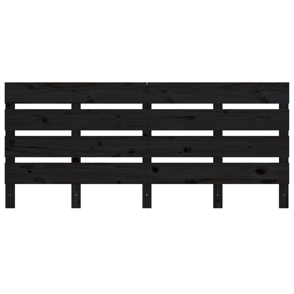 Headboard Black 180 cm Solid Wood Pine