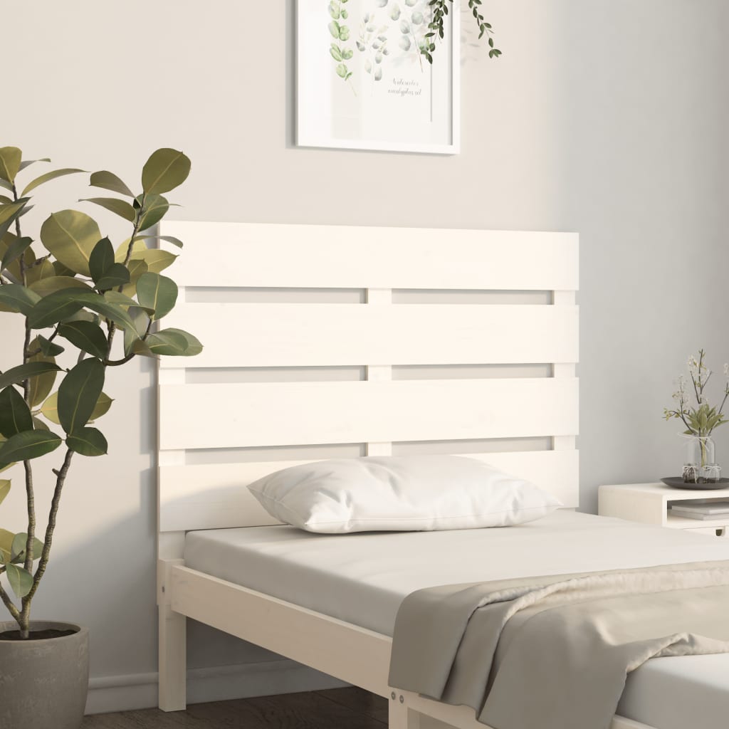 Headboard White 75 cm Solid Wood Pine