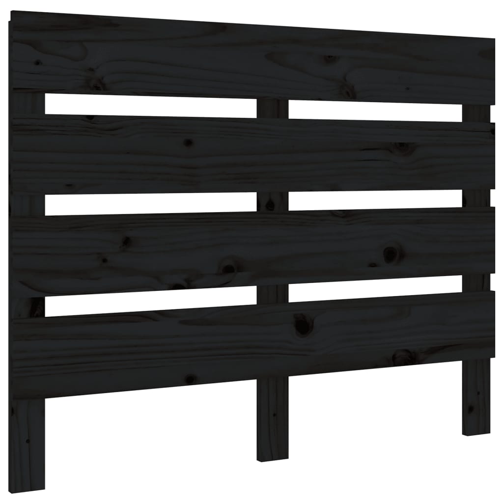 Headboard Black 75 cm Solid Wood Pine