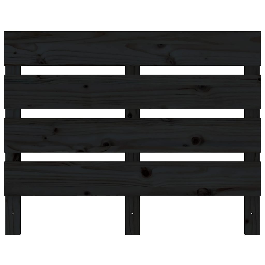 Headboard Black 75 cm Solid Wood Pine