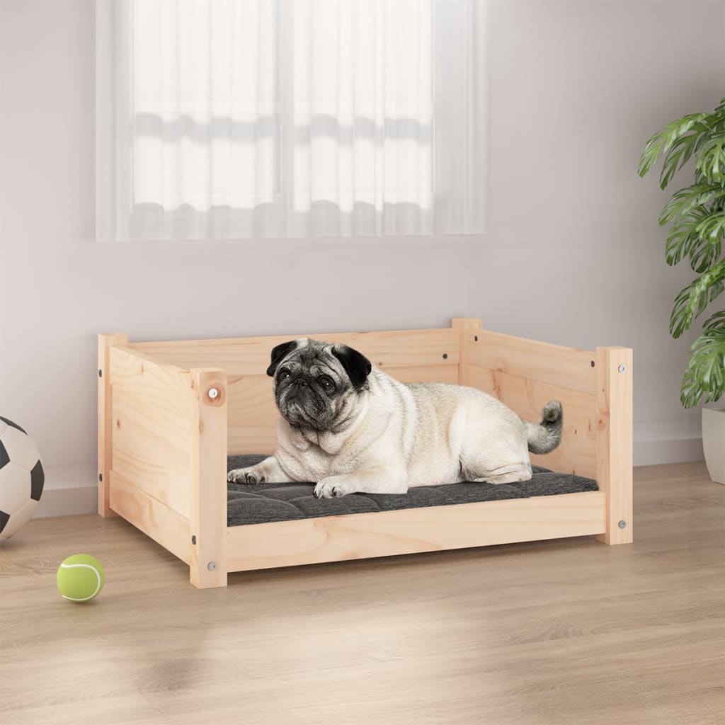 Dog Bed 65.5x50.5x28 cm Solid Pine Wood