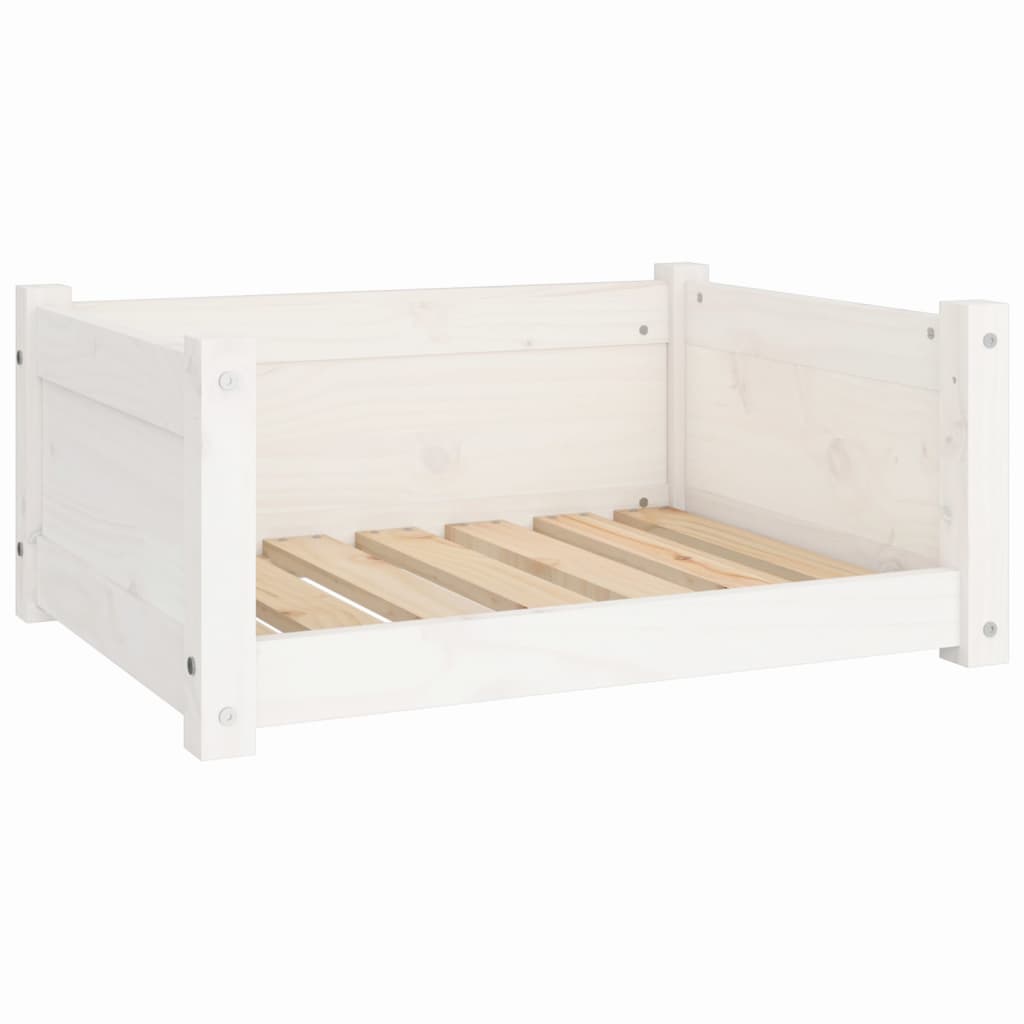 Dog Bed White 65.5x50.5x28 cm Solid Pine Wood