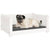 Dog Bed White 65.5x50.5x28 cm Solid Pine Wood