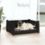 Dog Bed Black 65.5x50.5x28 cm Solid Pine Wood