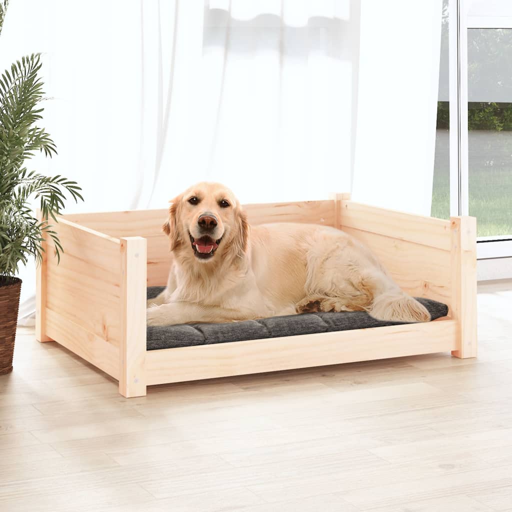 Dog Bed 75.5x55.5x28 cm Solid Pine Wood