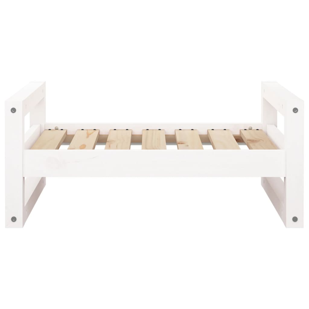 Dog Bed White 65.5x50.5x28 cm Solid Pine Wood