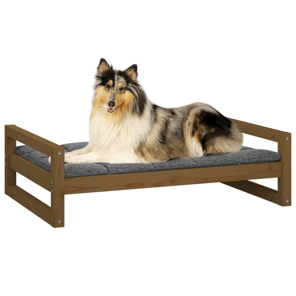 Dog Bed Honey Brown 95.5x65.5x28 cm Solid Pine Wood