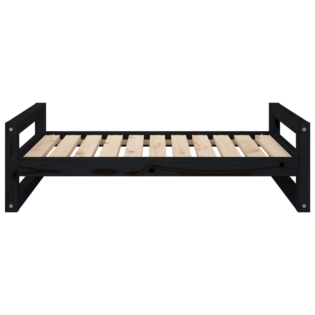 Dog Bed Black 95.5x65.5x28 cm Solid Pine Wood