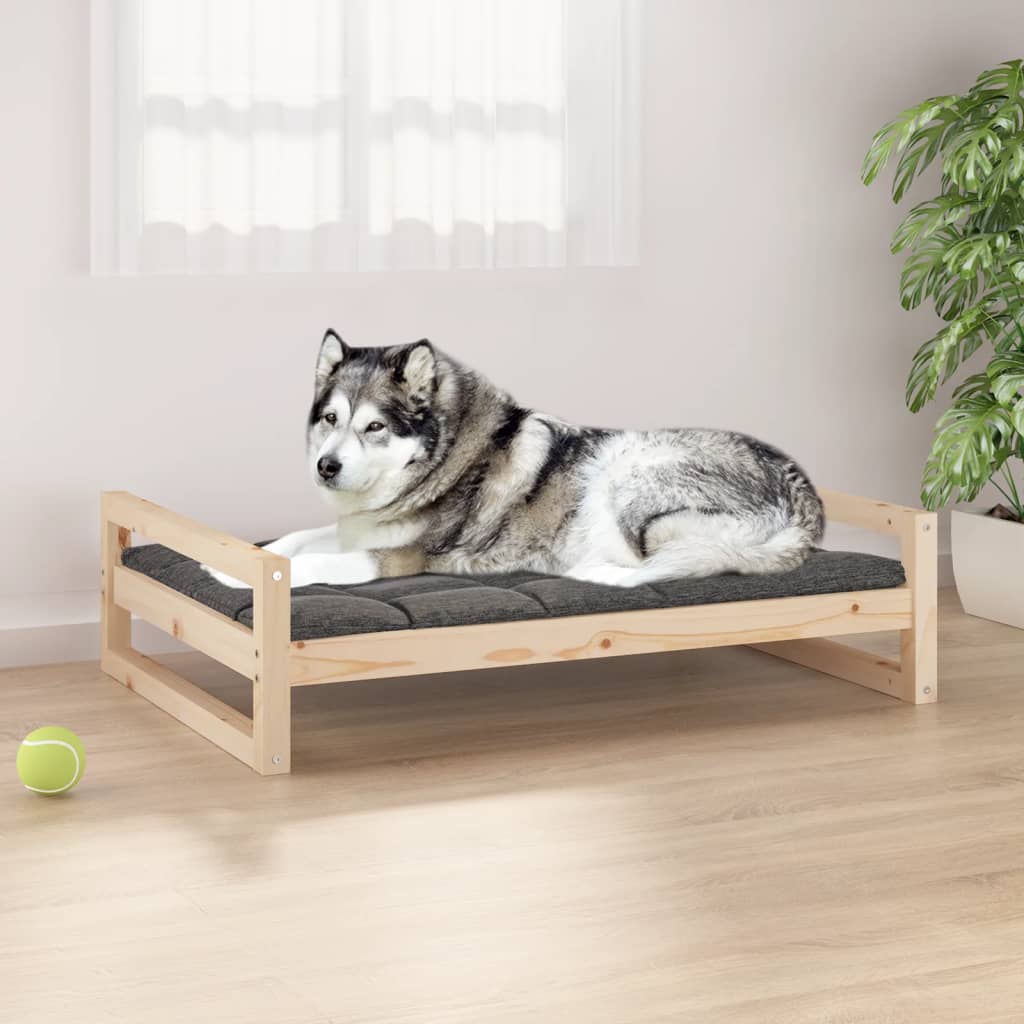 Dog Bed 105.5x75.5x28 cm Solid Pine Wood