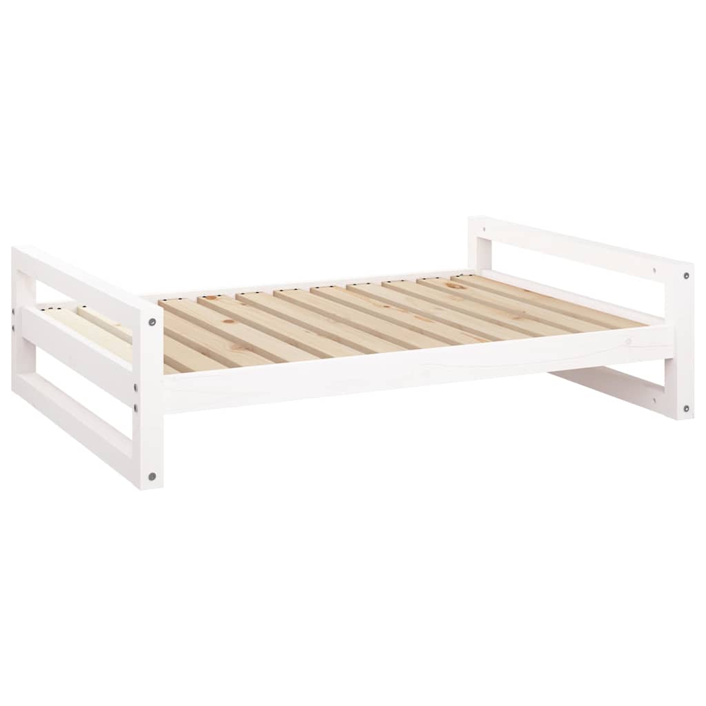 Dog Bed White 105,5x75,5x28 cm Solid Pine Wood