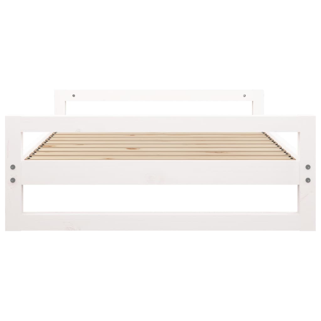 Dog Bed White 105.5x75.5x28 cm Solid Pine Wood