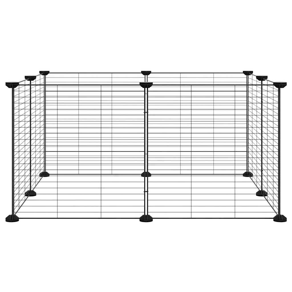 8-Panel Pet Cage Black 35x35 cm Steel
