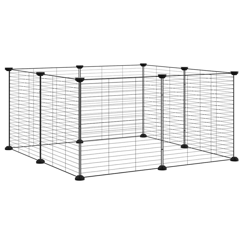 8-Panel Pet Cage Black 35x35 cm Steel