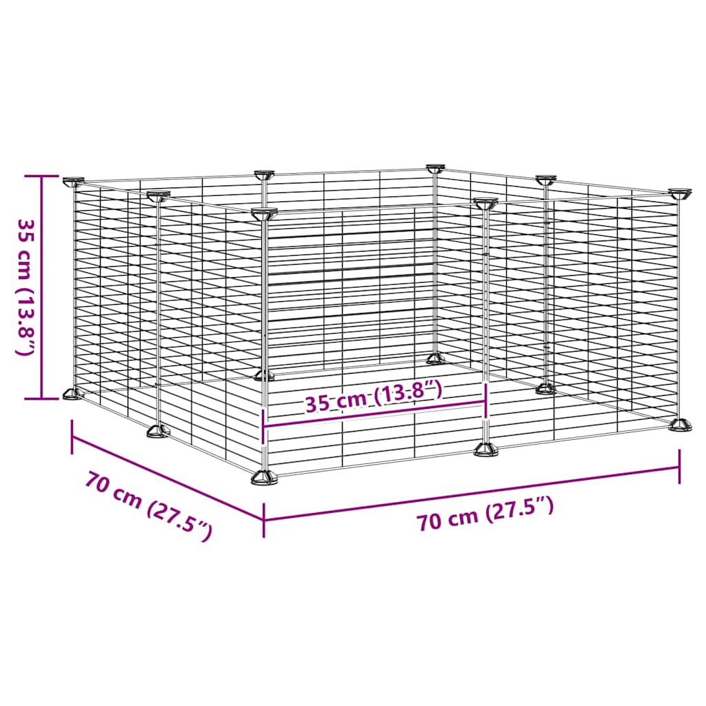 8-Panel Pet Cage Black 35x35 cm Steel