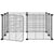 8-Panel Pet Cage with Door Black 35x35 cm Steel